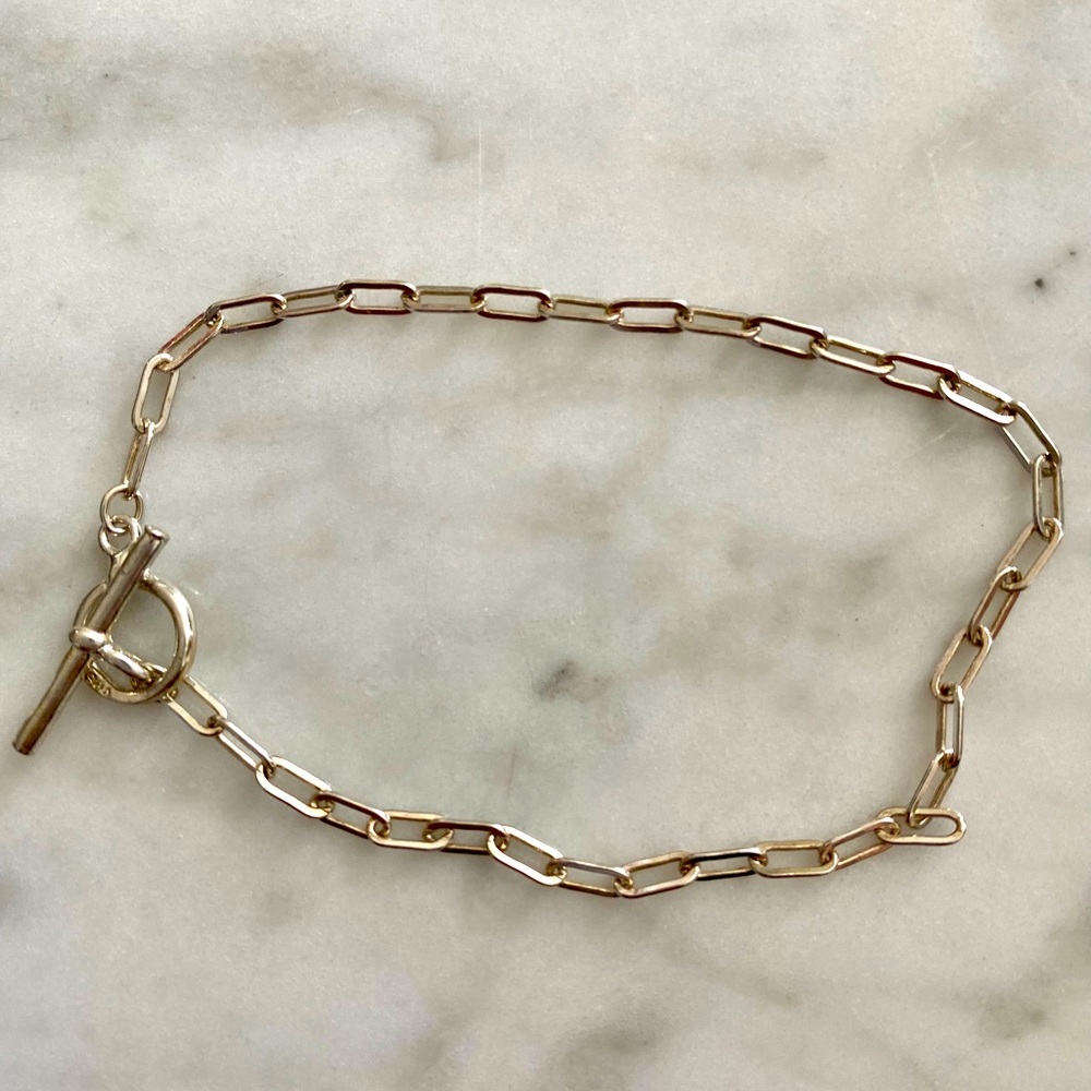 Link bracelet- Sterling silver- 7 1/4